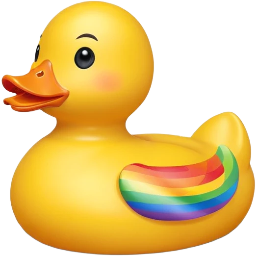 Rainbow rubber duck emoji