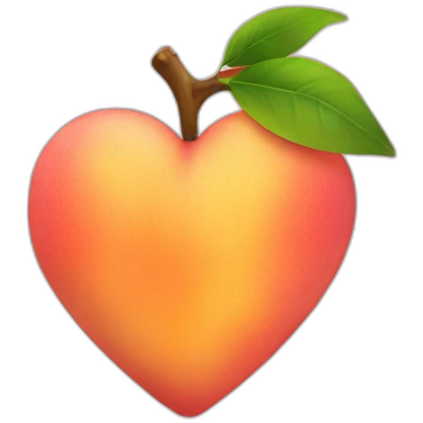 Heart with peach emoji