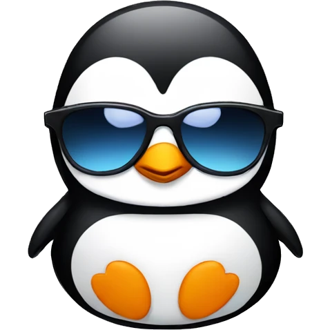 Penguin with sunglasses showing middle hand emoji