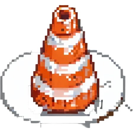 Белый дорожный конус с граффити, no background emoji