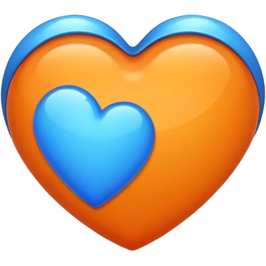 orange heart with blue heart emoji