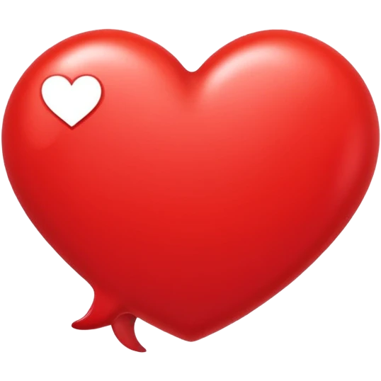 There's a red heart inside the thought speech bubble emoji
