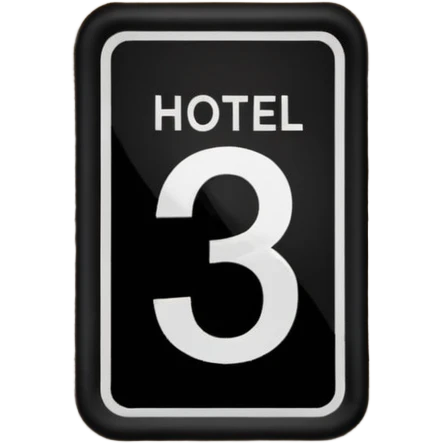 hotel room number wood sign near door 309 emoji