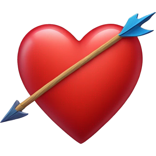 a red heart that has an arrow through it  emoji