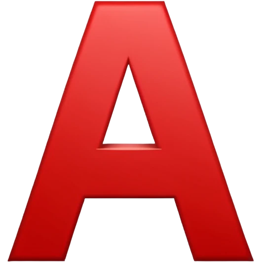 White text letter A in red square emoji