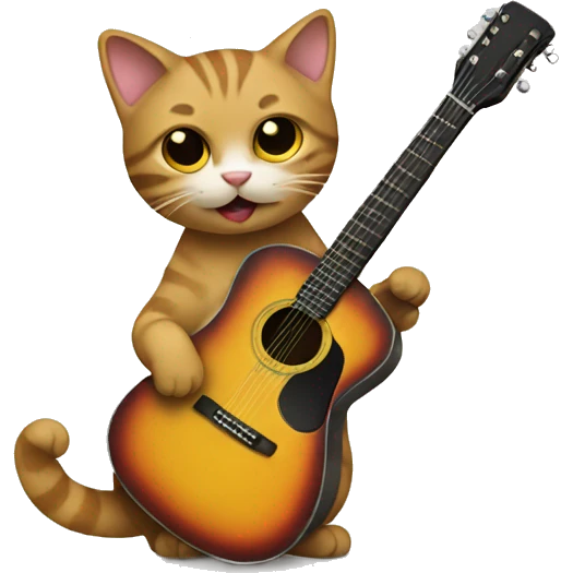 Cat with guitar emoji