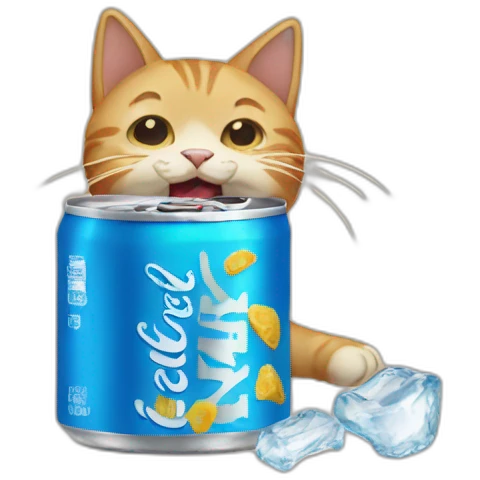 Cat eating sprite can emoji