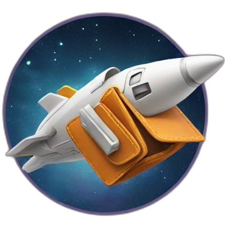 Wallet flying spaceship emoji