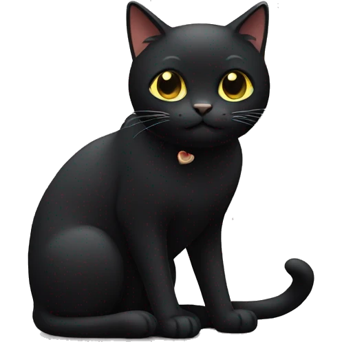 Black cat talking iPhone emoji