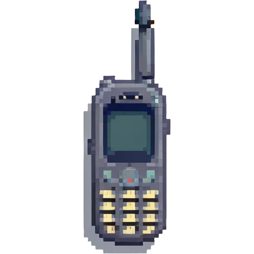 Nokia 3310 phone, pixel art style, with antenna emoji
