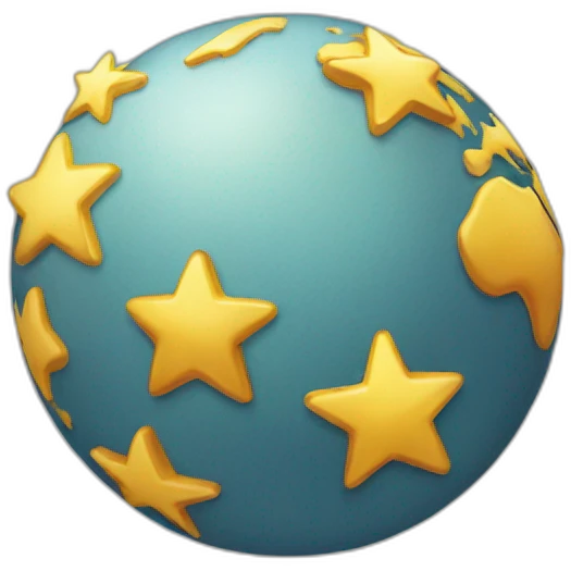 five star globe text emoji