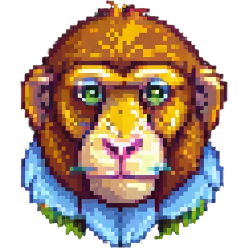 proboscis monkey pixel art style emoji