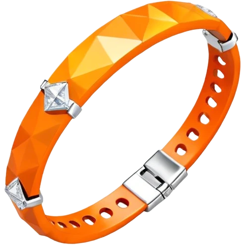low poly orange bracelet diamonds emoji