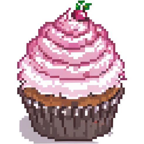 cupcake with pink icing emoji