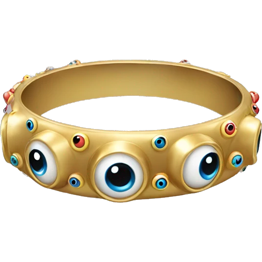 very thin gold bangle ring studded with eyeballs emoji