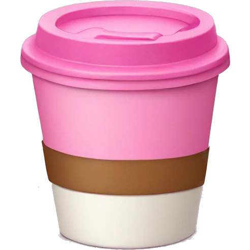 Cup of coffee with a pink lid emoji