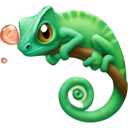 Chameleon kisses emoji
