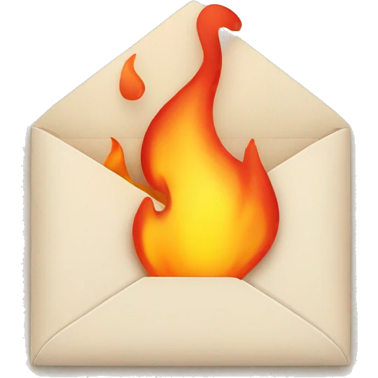 fire coming out of an envelope emoji