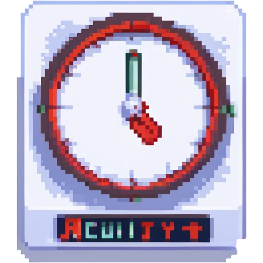 The word 'Acuity' displayed with flickering, overlapping letters, red error messages, and a frozen loading spinner, mimicking a scheduling app crash. emoji