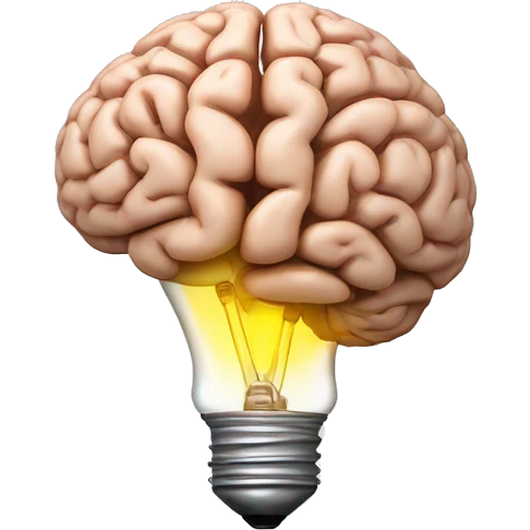 the human brain shaped idea lightbulb emoji