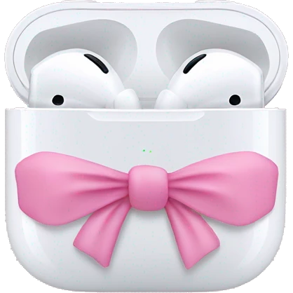 airpod max with pink bows on each side emoji