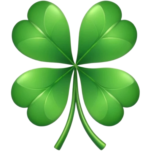 Lucky clover charm – green four-leaf clover.
 emoji