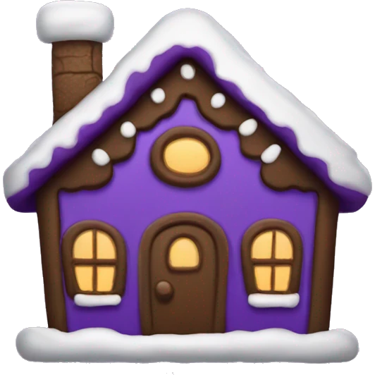 Cosy dark purple gingerbread house  emoji