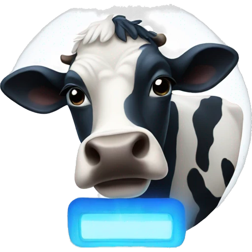 blue light with cow emoji