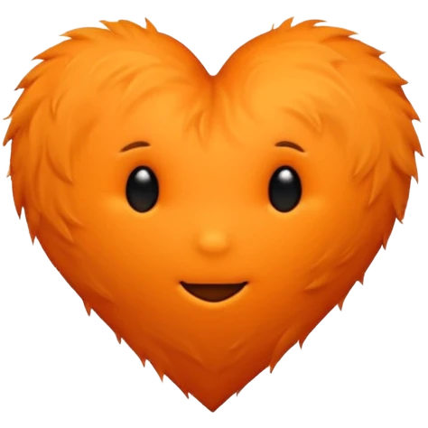 Furry orange faceless heart emoji