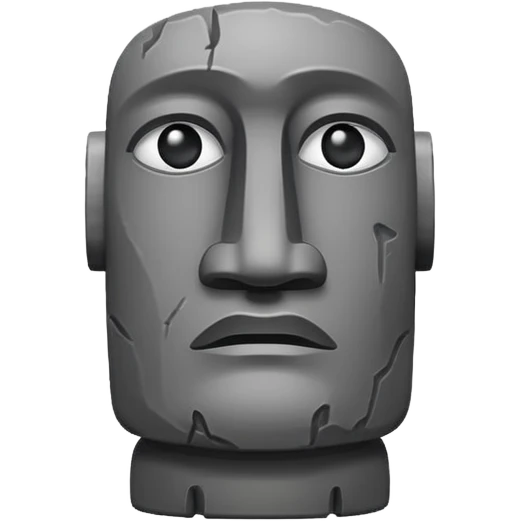 the easter island stone guy with a tear in its eye emoji