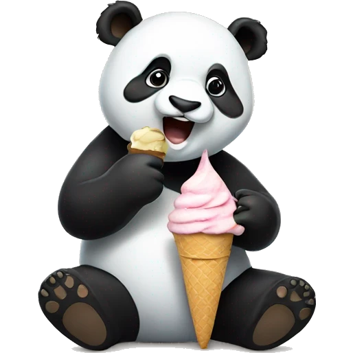 Panda eating ice cream emoji