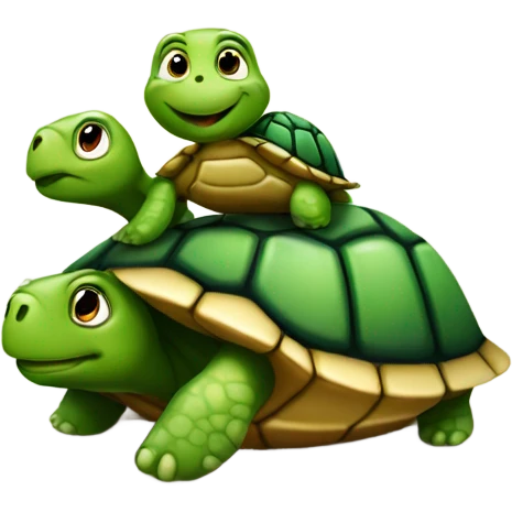 Turtle with a baby on its shell emoji