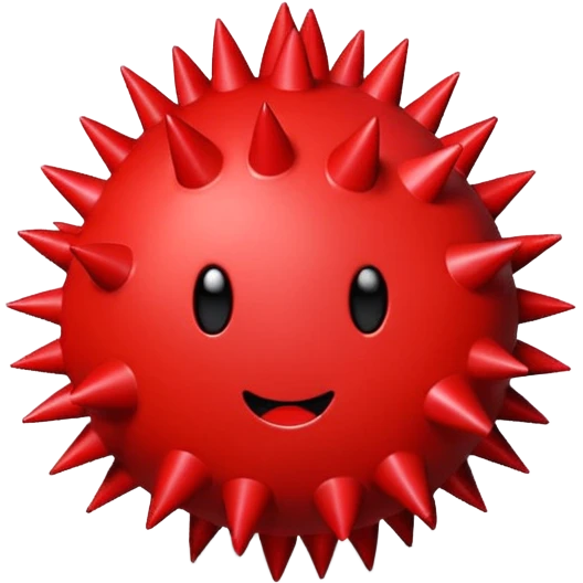 Spiky Stress Ball red emoji
