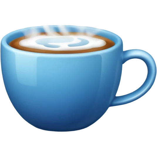 blue coffee cup with steam emoji