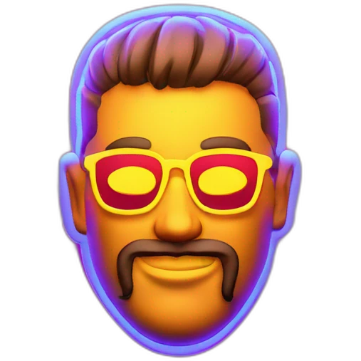 Juicy booty neon sign style man emoji