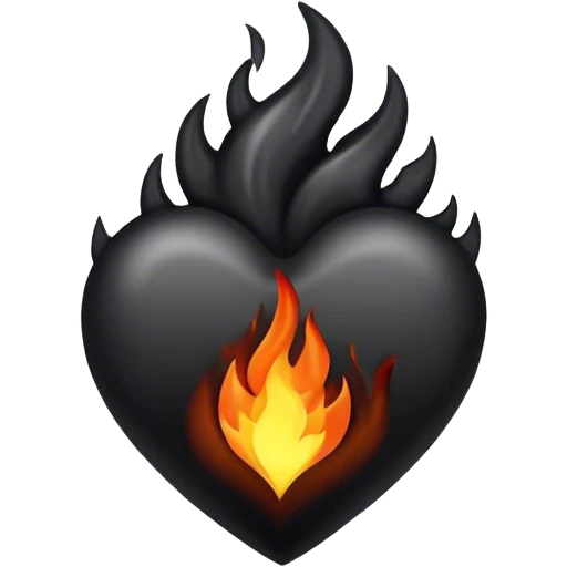 Black flame heart emoji