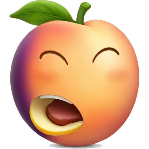 peach eating eggplant emoji