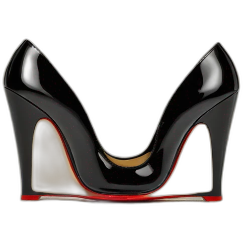 One WEDGE heel LOUBOUTIN black leather PATENT emoji