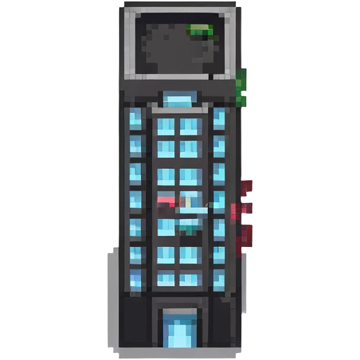 tiny simple skyscraper building icon, minimal details, small size emoji