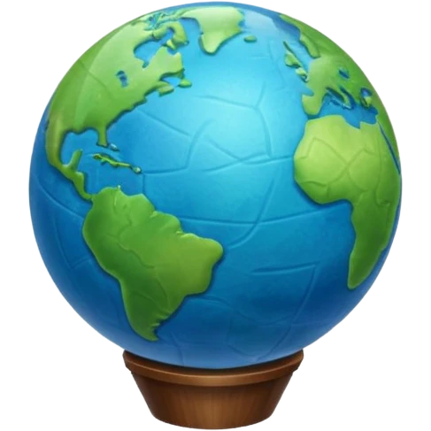 crea una imagen de un globo terraqueo con un poco de inclinación emoji