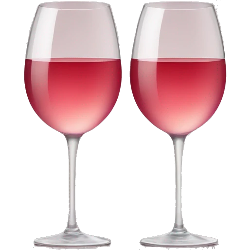 two rose wine glasses toasting emoji