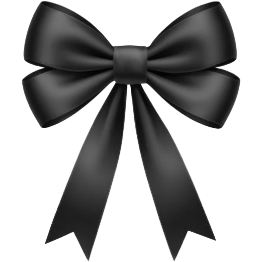 black THIN ribbon bow emoji