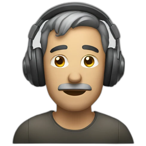 Man calmly listening to music emoji