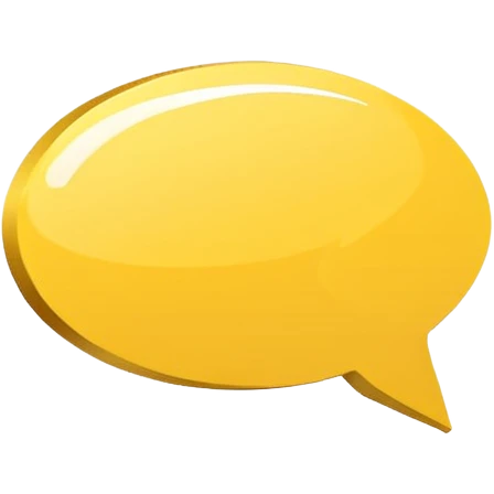 a yellow speech bubble but instead of a normal tail it’s a pointing arrow instead, not 3d, cartoony style emoji