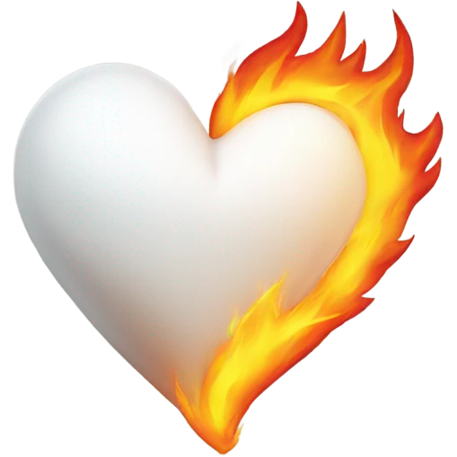 White heart on fire emoji