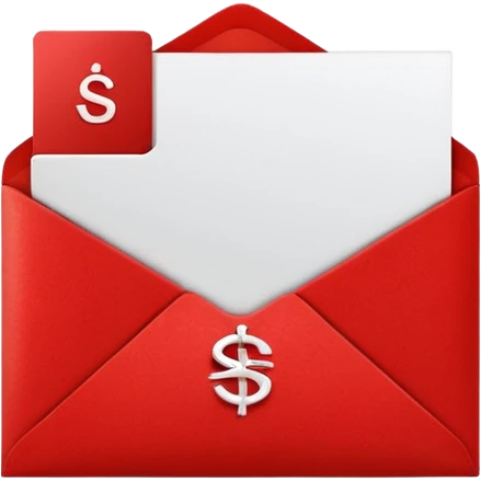 christmas red envelope letter with white "S" logo emoji