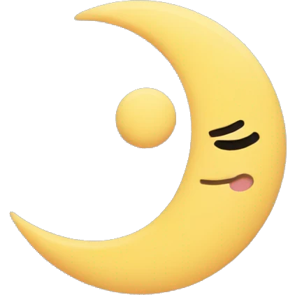 Moon astrology symbol with cute face emoji