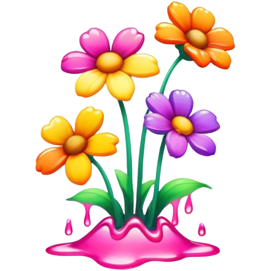 melting garden flowers  emoji