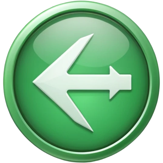 Direction White Arrow pointer in green circle  emoji