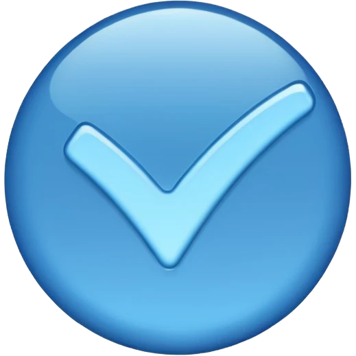 Verified just blue color tick mark  emoji